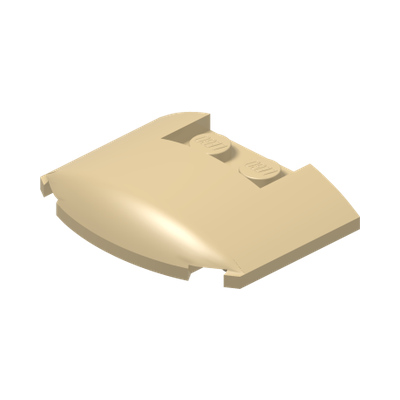 PLATE W. BOW 3X4X2/3 W. KNOBS · Brick Yellow (réf. BrickLink Tan)