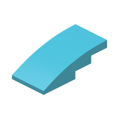 BRICK W. BOW 2X4 · Medium Azur (réf. BrickLink Medium Azure)