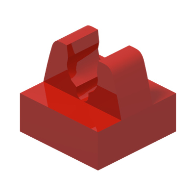 Tile, Modified 1 x 1 with Clip with Center Cut · LEGO 4617081 (réf. BrickLink 93794) · Couleur BrickLink : Red