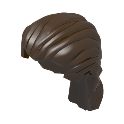 Minifigure, Hair Swept Back with Short Ponytail · LEGO 4626931 (réf. BrickLink 95226) · Couleur BrickLink : Dark Brown