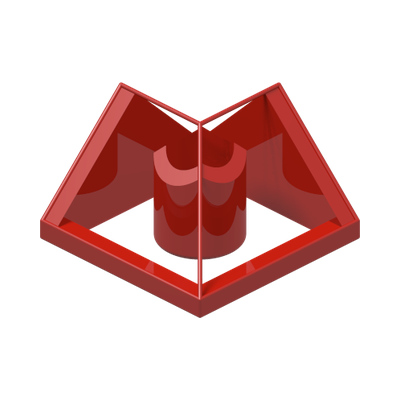 Slope 45 2 x 2 Double Convex / Double Concave · Réf. BrickLink 962 · Couleur BrickLink : Red