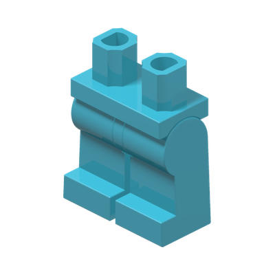 MINI LOWER PART · Medium Azur (réf. BrickLink Medium Azure)