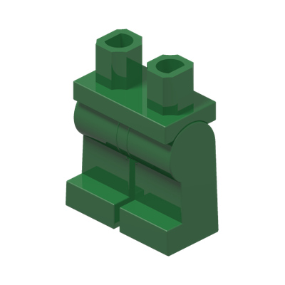 Hips  and Legs Plain · Dark Green (réf. BrickLink Green)