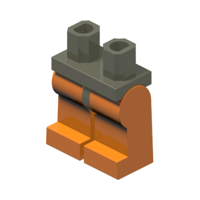 Hips and Orange Legs · LEGO 4124102 (réf. BrickLink 970c04) · Couleur BrickLink : Dark Gray