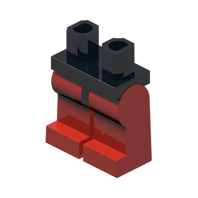 Hips and Red Legs · LEGO 4582624 (réf. BrickLink 970c05) · Couleur BrickLink : Black