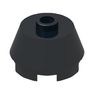 2X2 ROUND,SLOPE BRICK W. KNOB · Black (réf. BrickLink Black)