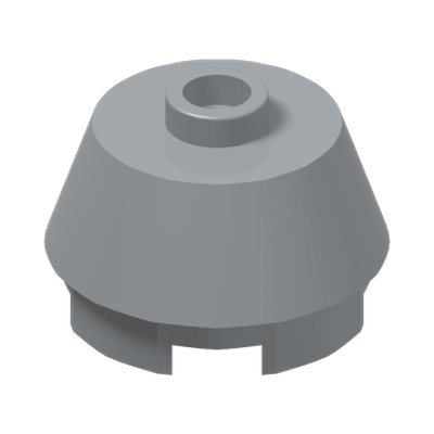 2X2 ROUND,SLOPE BRICK W. KNOB · Medium Stone Grey (réf. BrickLink Light Bluish Gray)