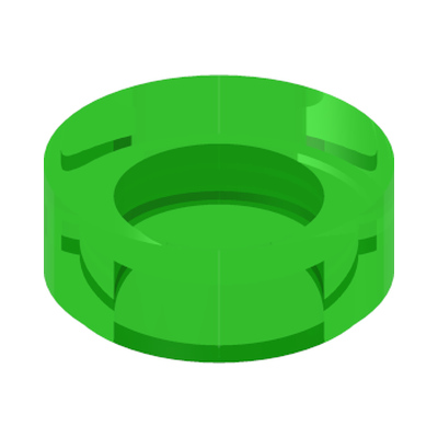 FLAT TILE 1X1, ROUND · Tr. Bright Green (réf. BrickLink Trans-Bright Green)