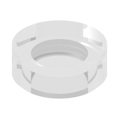 FLAT TILE 1X1, ROUND · Transparent (réf. BrickLink Trans-Clear)
