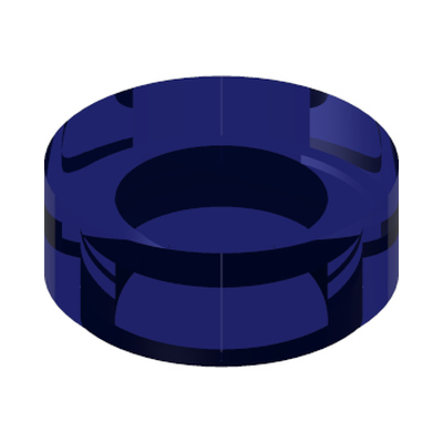 FLAT TILE 1X1, ROUND · Tr. Blue (réf. BrickLink Trans-Dark Blue)