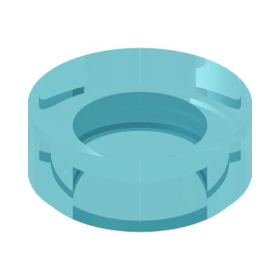FLAT TILE 1X1, ROUND · Tr. Light Blue (réf. BrickLink Trans-Light Blue)