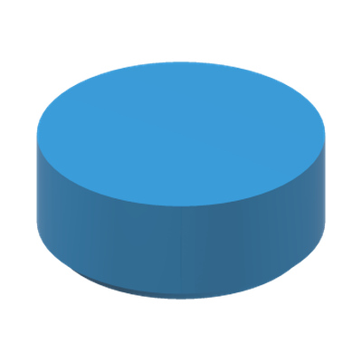 FLAT TILE 1X1, ROUND · Dark Azur (réf. BrickLink Dark Azure)