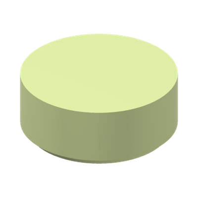 FLAT TILE 1X1, ROUND · Spring Yellowish Green (réf. BrickLink Yellowish Green)