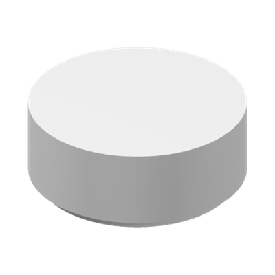 FLAT TILE 1X1, ROUND · White Glow (réf. BrickLink Glow In Dark White)