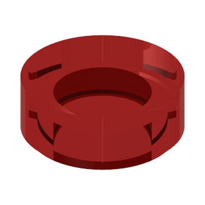 FLAT TILE 1X1, ROUND · Tr. Red (réf. BrickLink Trans-Red)