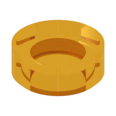 FLAT TILE 1X1, ROUND · Tr. Yellow (réf. BrickLink Trans-Yellow)