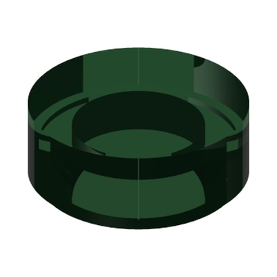 FLAT TILE 1X1, ROUND · Tr. Green (réf. BrickLink Trans-Green)