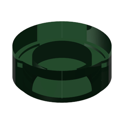 FLAT TILE 1X1, ROUND · Tr. Bright Green W/ Opalescence (réf. BrickLink Satin Trans-Bright Green)