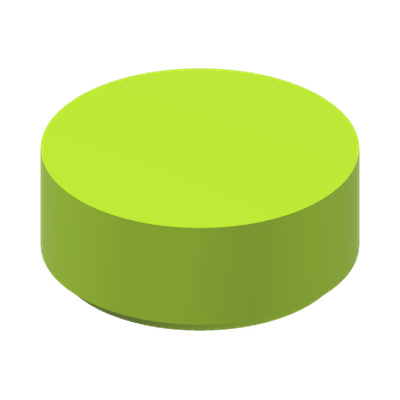 FLAT TILE 1X1, ROUND · Bright Yellowish Green (réf. BrickLink Lime)