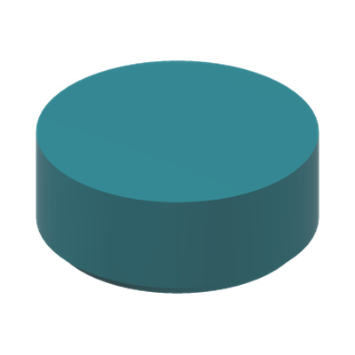 FLAT TILE 1X1, ROUND · Bright Bluish Green (réf. BrickLink Dark Turquoise)