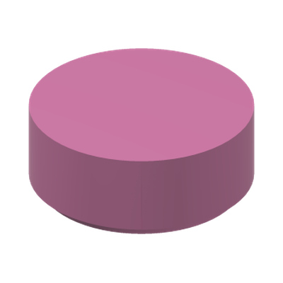 FLAT TILE 1X1, ROUND · Bright Purple (réf. BrickLink Dark Pink)