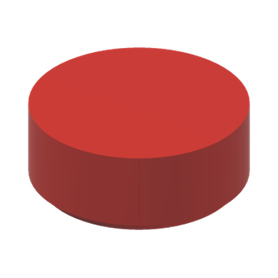 FLAT TILE 1X1, ROUND · Bright Red (réf. BrickLink Red)