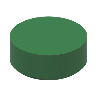 FLAT TILE 1X1, ROUND · Dark Green (réf. BrickLink Green)