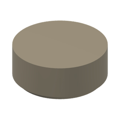FLAT TILE 1X1, ROUND · Sand Yellow (réf. BrickLink Dark Tan)