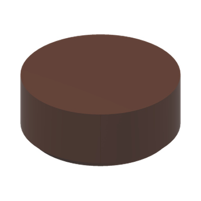 FLAT TILE 1X1, ROUND · Reddish Brown (réf. BrickLink Reddish Brown)
