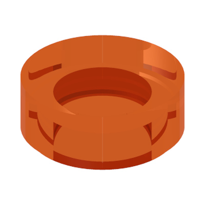 FLAT TILE 1X1, ROUND · Tr. Bright Orange (réf. BrickLink Trans-Orange)