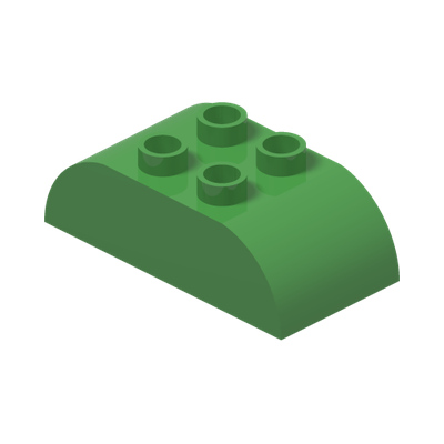 BRICK 2X4 W. BOWS · Bright Green (réf. BrickLink Bright Green)