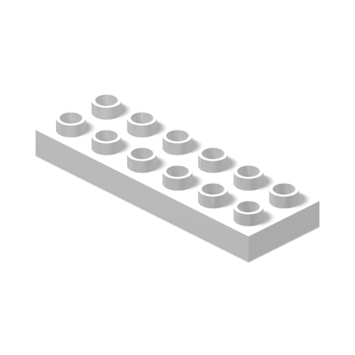 Duplo, Plate 2 x 6 · LEGO 6059082 (réf. BrickLink 98233) · Couleur BrickLink : White