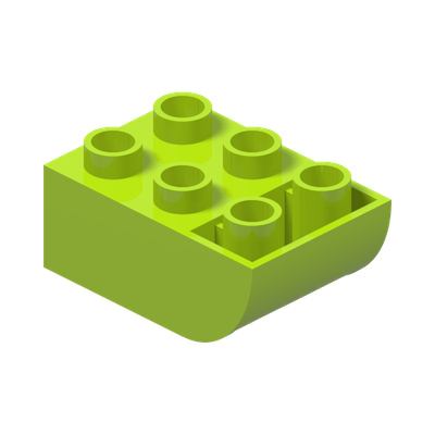 BRICK 2X3 W. INV. BOW · Bright Yellowish Green (réf. BrickLink Lime)