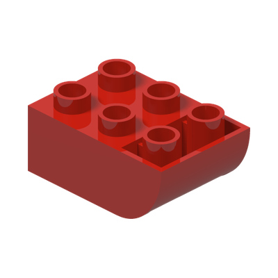 BRICK 2X3 W. INV. BOW · LEGO 6073864 (réf. BrickLink 98252) · Bright Red (réf. BrickLink Red)
