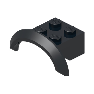 BRICK 2X4X1 W. SCREEN NO. 2 · Black (réf. BrickLink Black)