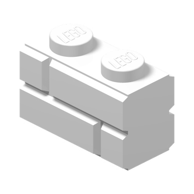 Profile brick 1x2 single gro. · White (réf. BrickLink White)