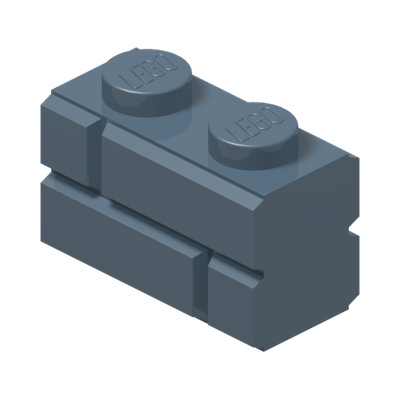 Profile brick 1x2 single gro. · Sand Blue (réf. BrickLink Sand Blue)