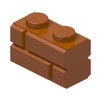 Profile brick 1x2 single gro. · Dark Orange (réf. BrickLink Dark Orange)