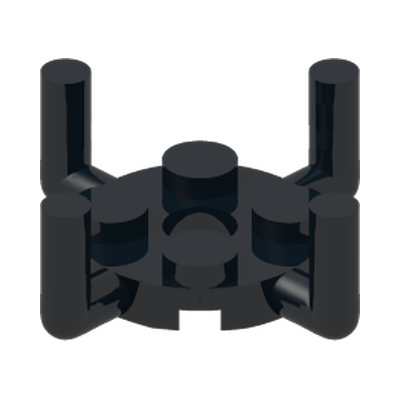 PLATE ROUND 2X2 W/ VERT. SHAFT · LEGO 6313508 (réf. BrickLink 98284) · Black (réf. BrickLink Black)