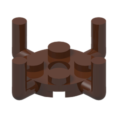 PLATE ROUND 2X2 W/ VERT. SHAFT · Reddish Brown (réf. BrickLink Reddish Brown)