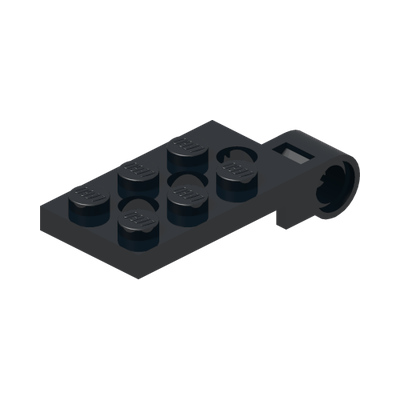 Hinge Plate 2 x 4 with Pin Hole and 3 Holes - Top · LEGO 6138217 (réf. BrickLink 98286) · Couleur BrickLink : Black