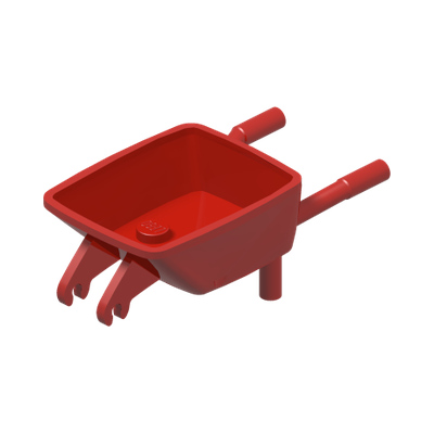 Minifigure, Utensil Wheelbarrow Frame · LEGO 6293823 (réf. BrickLink 98288) · Couleur BrickLink : Red