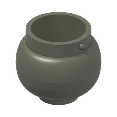 MINI POT · LEGO 6363146 (réf. BrickLink 98374) · Titanium Metallic (réf. BrickLink Pearl Dark Gray)