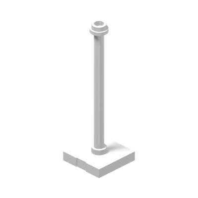 STANDARD WITH FOOT 2X2X5 · LEGO 6170709 (réf. BrickLink 98549) · White (réf. BrickLink White)