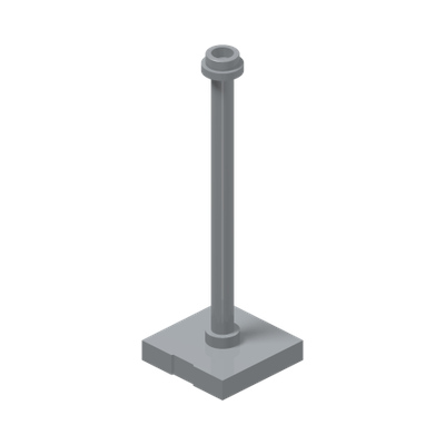 STANDARD WITH FOOT 2X2X5 · Medium Stone Grey (réf. BrickLink Light Bluish Gray)