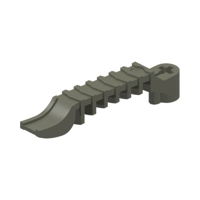 Projectile Launcher Part, Hero Factory Zamor Sphere Launcher - Bottom Half with Axle Hole 1 x 7 · LEGO 6021670 (réf. BrickLink 98564) · Couleur BrickLink : Pearl Dark Gray