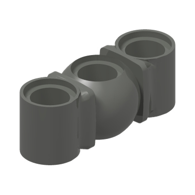 Technic, Liftarm, Modified Ball Joint Middle 1 x 3 · LEGO 6001085 (réf. BrickLink 98577) · Couleur BrickLink : Dark Bluish Gray