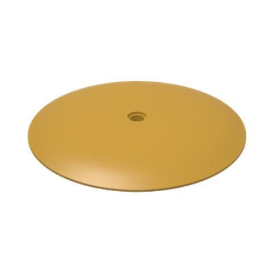 Dish 9 x 9 Inverted with Pin Hole (Radar) · Réf. BrickLink 98606 · Couleur BrickLink : Pearl Gold