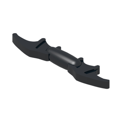 Minifigure, Weapon Batman Batarang (2 Bat Wings with Bar in Middle) · LEGO 4293088 (réf. BrickLink 98721) · Couleur BrickLink : Black