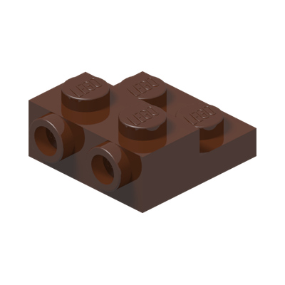 PLATE 2X2X2/3 W. 2. HOR. KNOB · Reddish Brown (réf. BrickLink Reddish Brown)